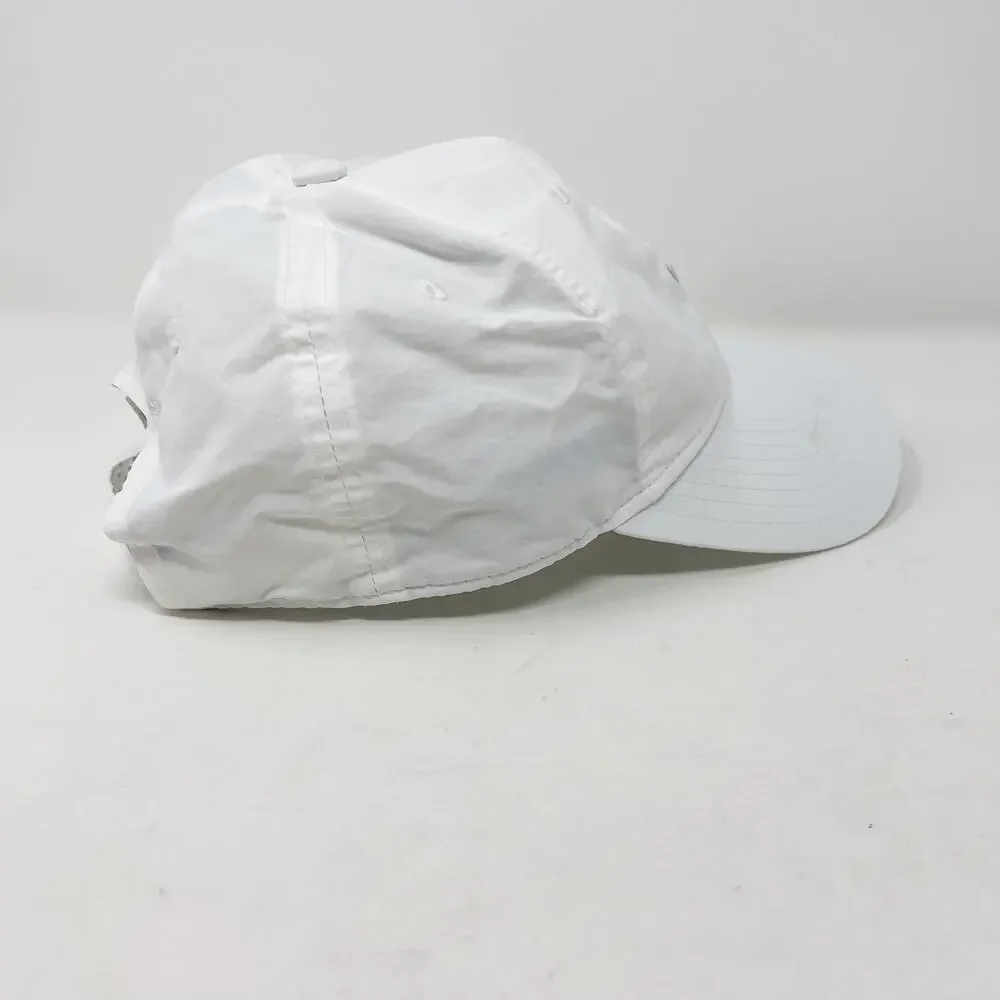 Adidas Womens White Black Relaxed Strap Back Hat Embroidered Logo Cap Adjustable